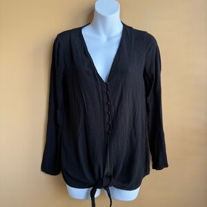 Silence + Noise Black Button-Down Women's Shirt Size Medium